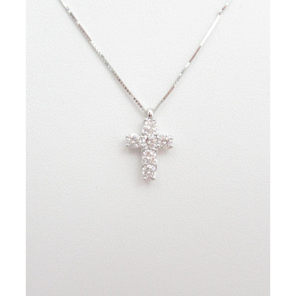 Collana croce donna Recarlo in oro bianco e diamanti XD482/060