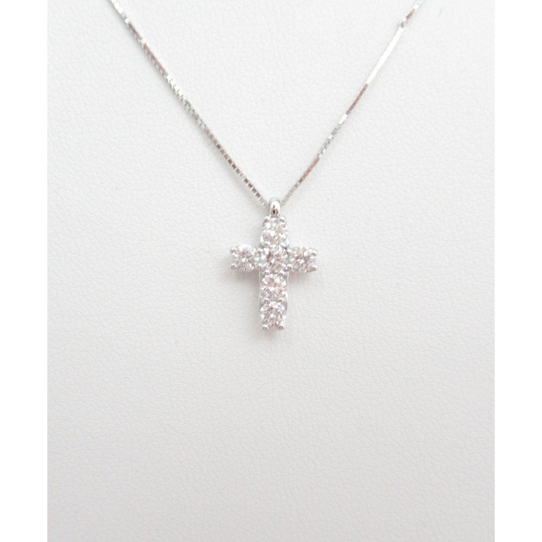 Collana croce donna Recarlo in oro bianco e diamanti XD482/060