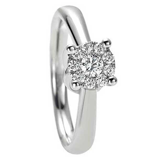 Anello solitario donna Recarlo in oro bianco e diamante XD988/015