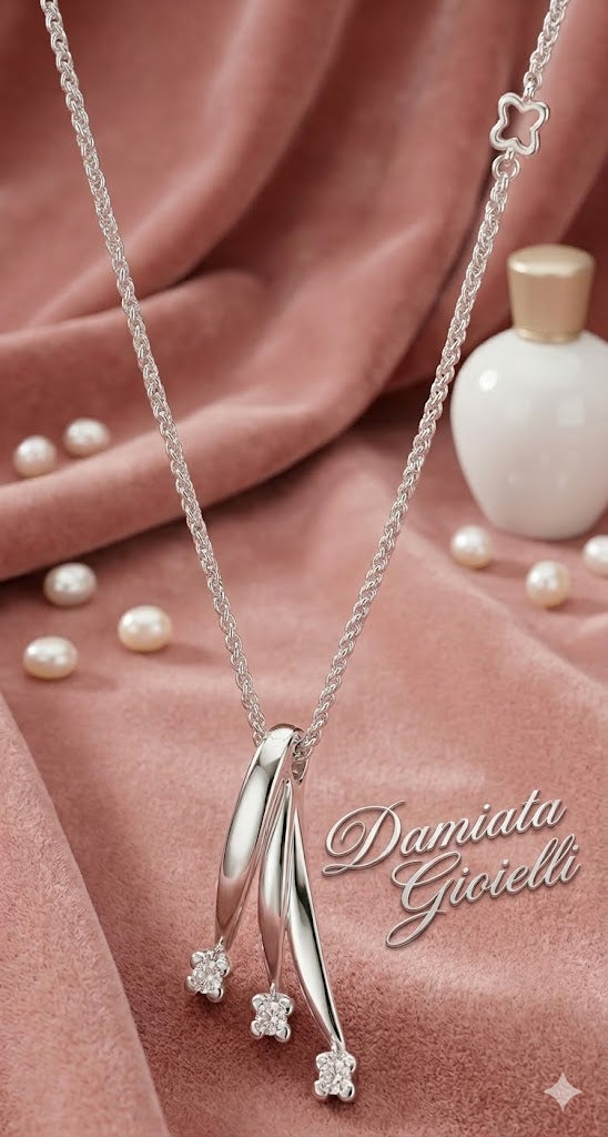 Collana trilogy donna Recarlo in oro bianco e diamanti XE795/050