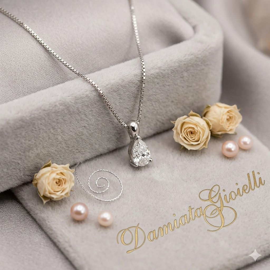 Collana punto luce donna Recarlo in oro bianco e diamante XE862/016