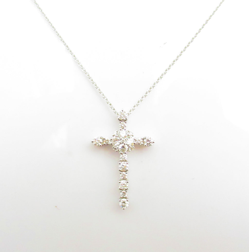 Collana croce donna Recarlo in oro bianco e diamanti YD008/055