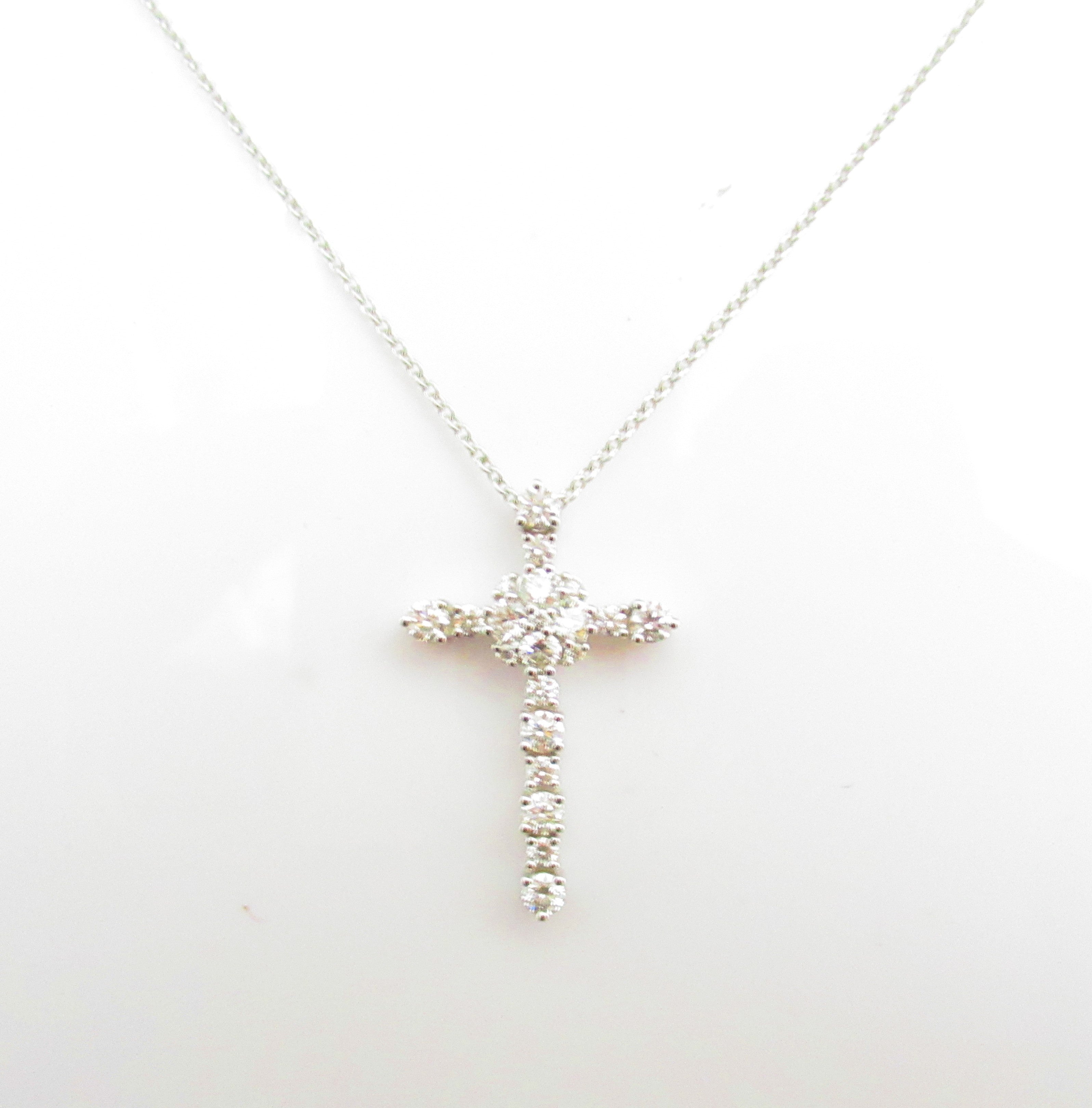 Collana croce donna Recarlo in oro bianco e diamanti YD008/055