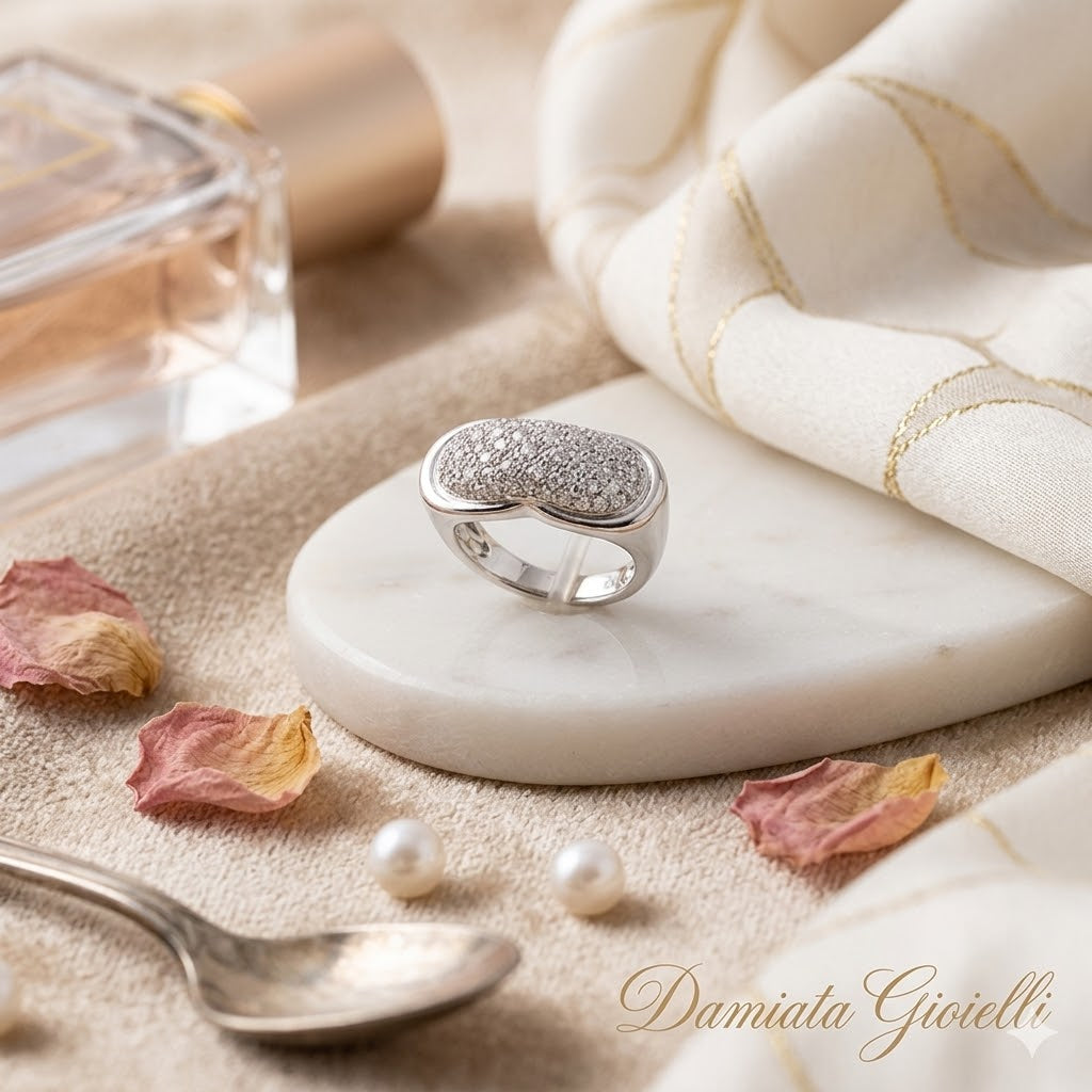 Anello fantasia donna Recarlo in oro bianco e diamanti ZD294/B