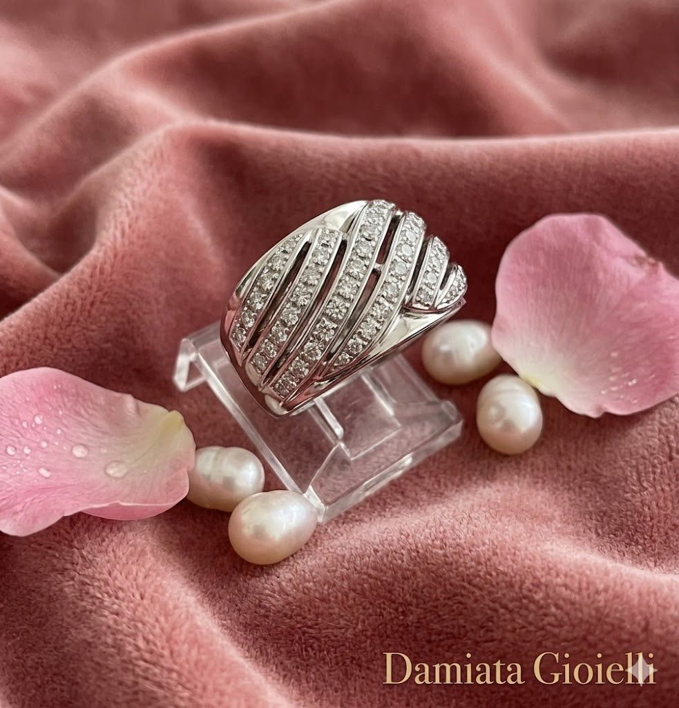 Anello fantasia donna Recarlo in oro bianco e diamanti ZD484/B