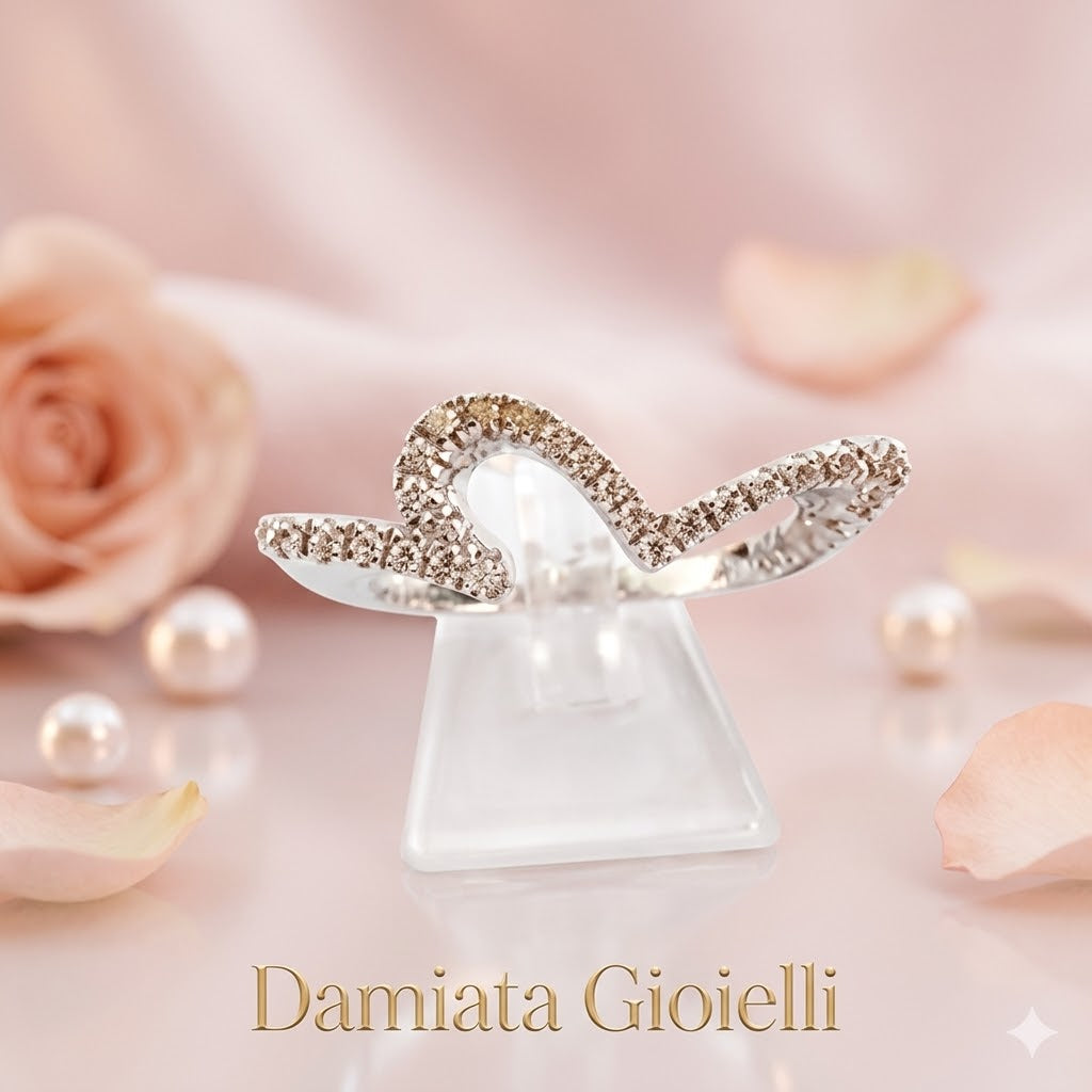 Anello fantasia donna Recarlo in oro bianco e diamanti