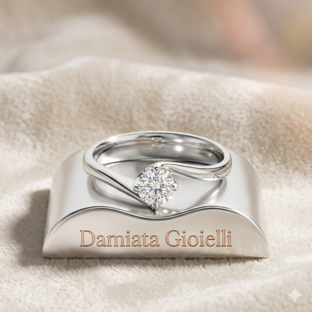 Anello solitario donna Recarlo in oro bianco e diamante ZP964/015