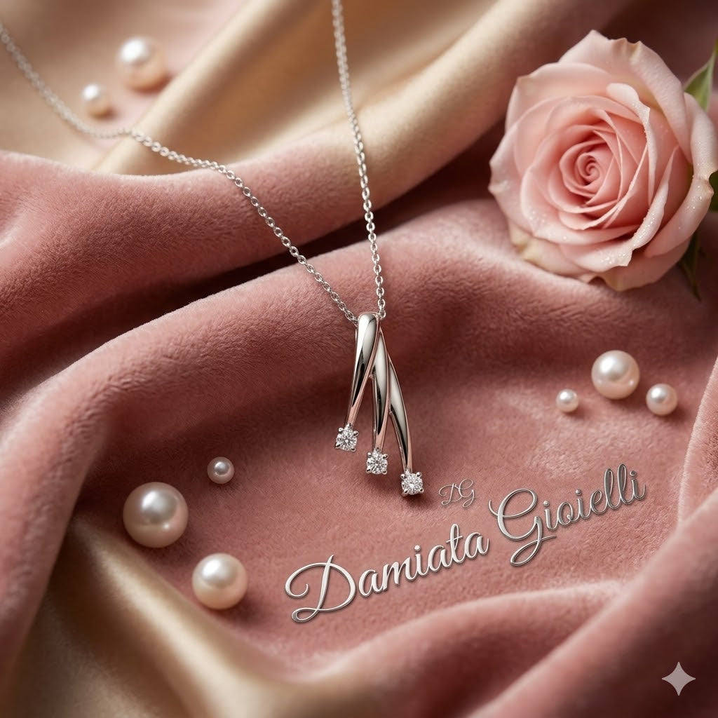 Collana trilogy donna Recarlo in oro bianco e diamanti ZQ796/010