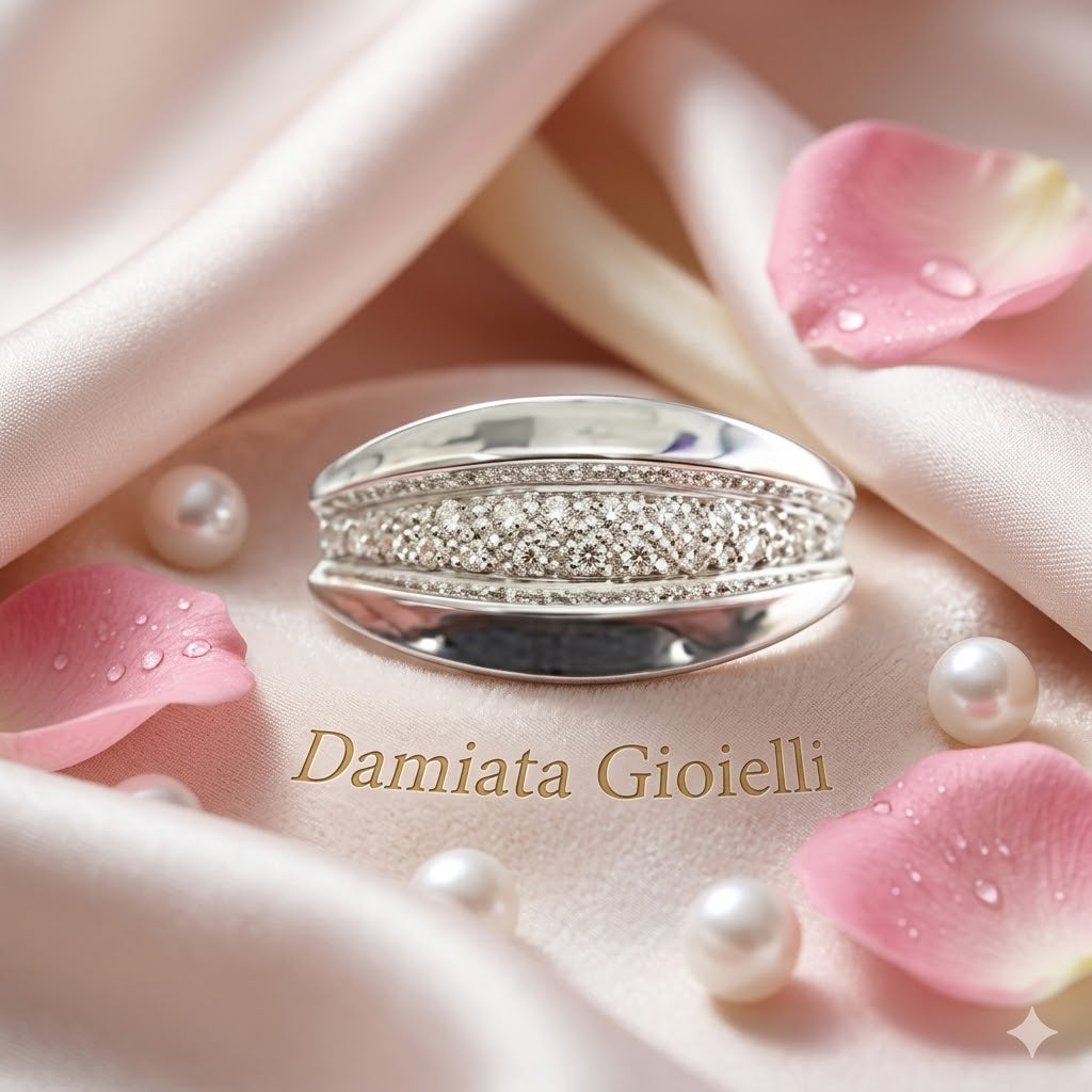 Anello fantasia donna Recarlo in oro bianco e diamanti ZQ839/B