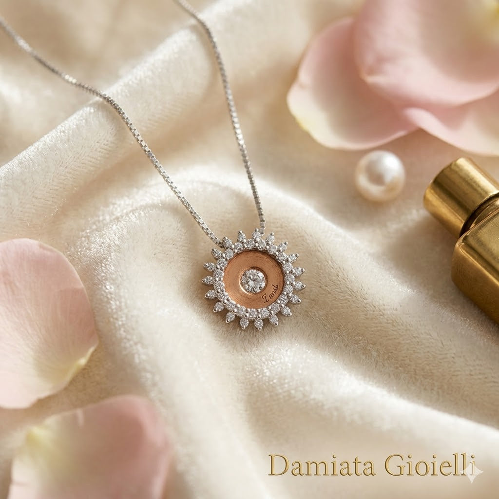 Collana fantasia donna Recarlo in oro bianco e rosè con diamanti ZS547/BR11