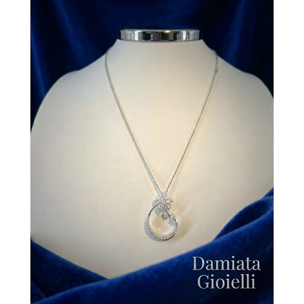 Collana fantasia donna Recarlo in oro bianco e diamanti ZT147/BTR