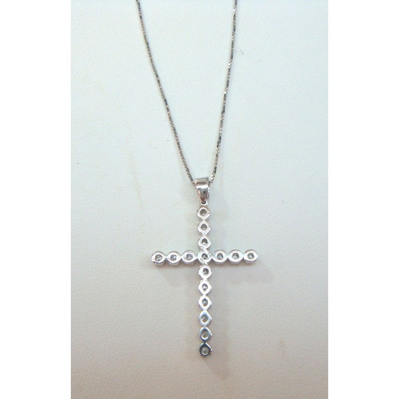 Collana croce donna Recarlo in oro bianco e diamanti ZU040/B