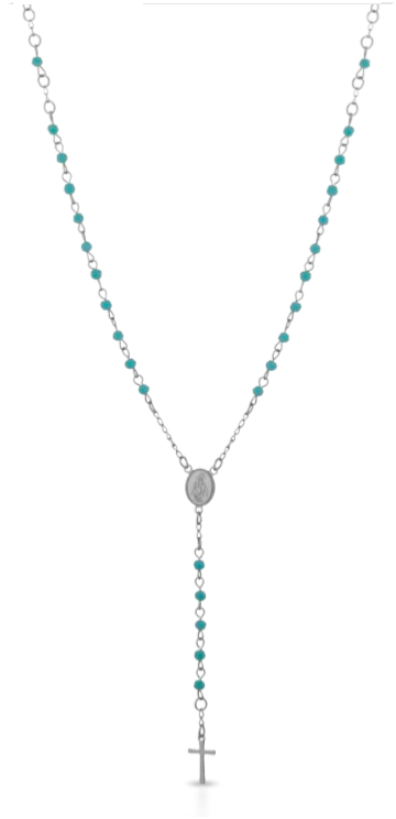 Collana rosario unisex 1ONE in acciaio e perline A2620