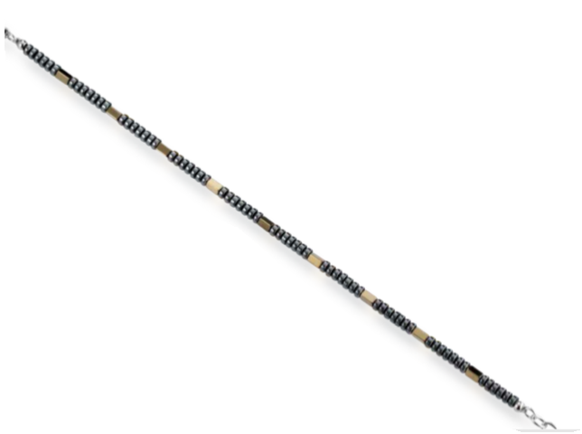 Bracciale uomo 1ONE in acciaio grigio e dorato A2641