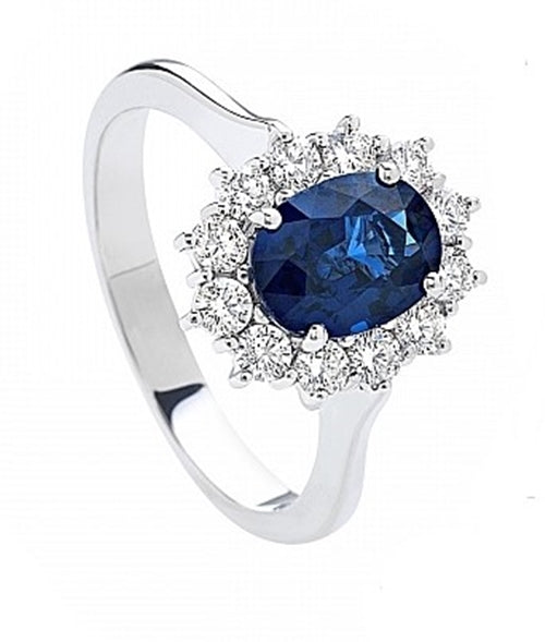 Anello donna Giorgio Visconti in oro bianco, diamanti e zaffiro AB16672BZ