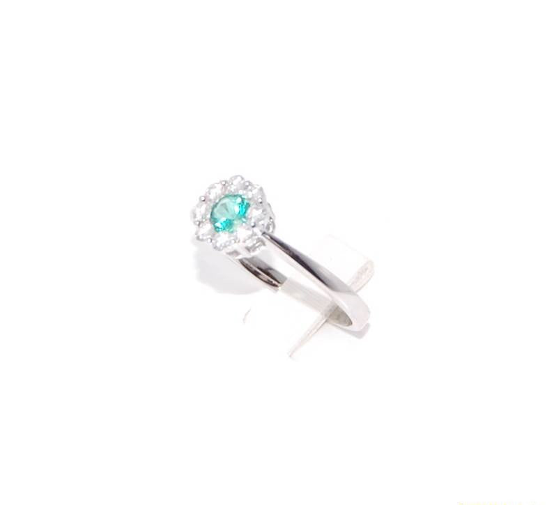 Anello donna Giorgio Visconti in oro bianco, diamanti e smeraldo ABX15038S