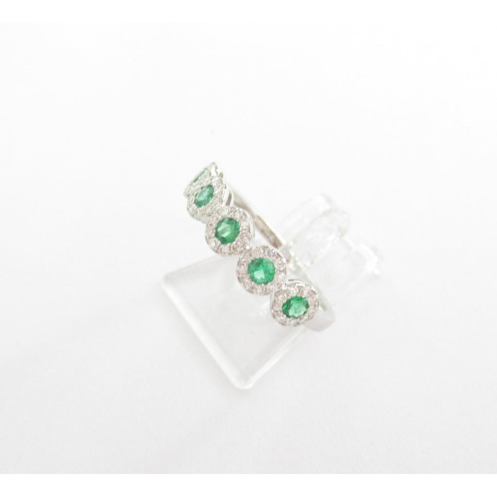 Anello donna Giorgio Visconti in oro bianco, smeraldi e diamanti ABX16495S