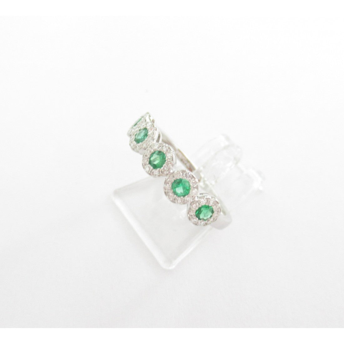 Anello donna Giorgio Visconti in oro bianco, smeraldi e diamanti ABX16495S