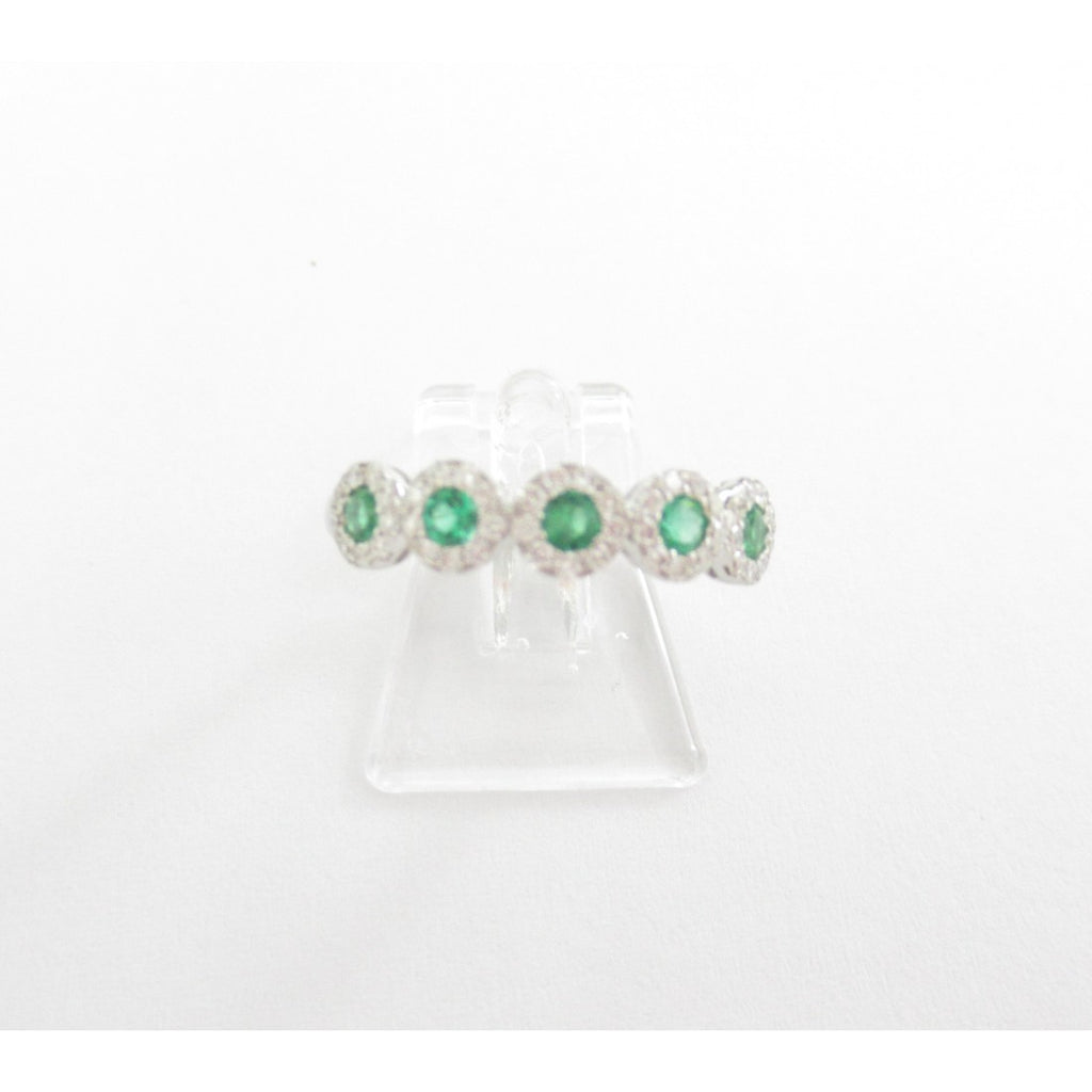 Anello donna Giorgio Visconti in oro bianco, smeraldi e diamanti ABX16495S