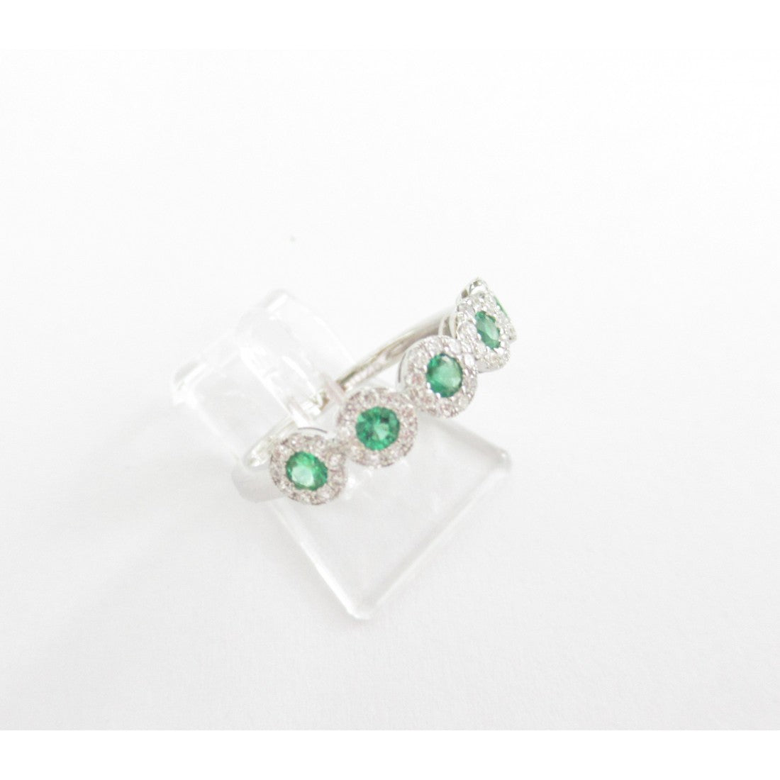 Anello donna Giorgio Visconti in oro bianco, smeraldi e diamanti ABX16495S