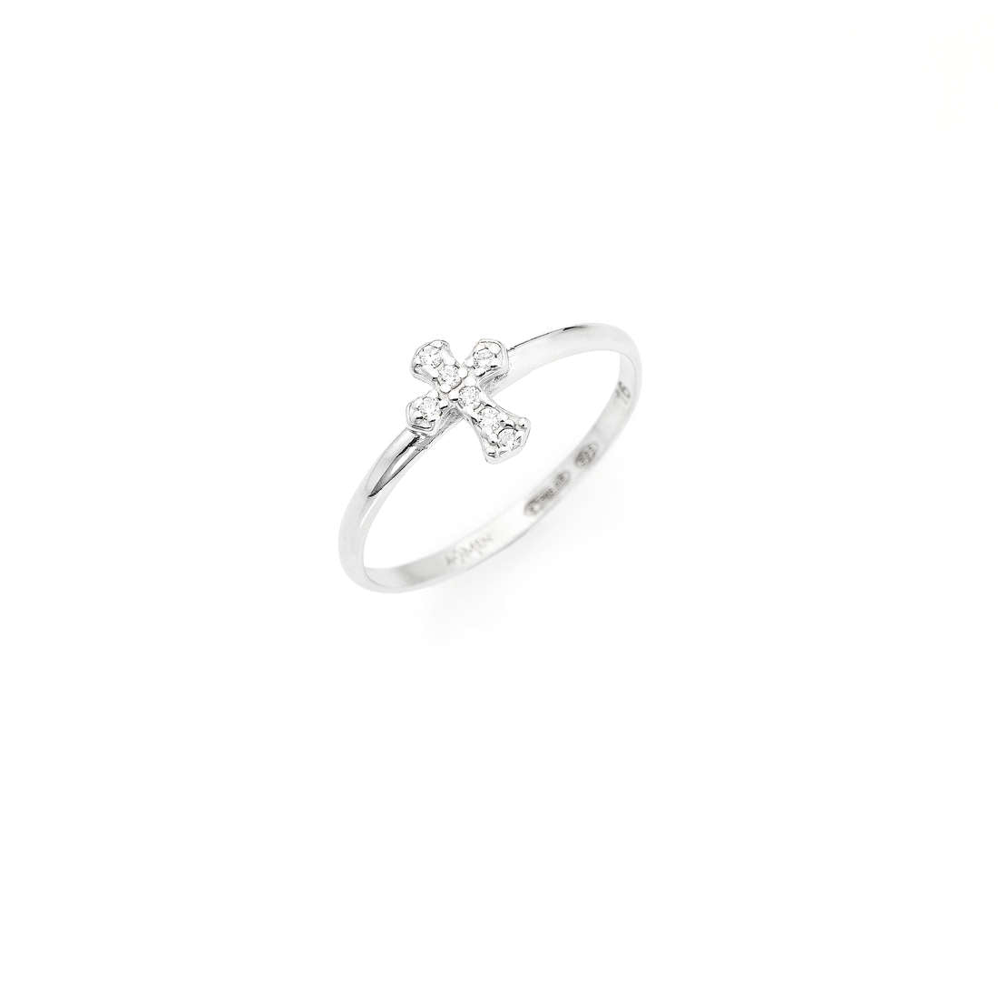 Anello Amen donna a croce in argento e zirconi bianchi ACZB-14