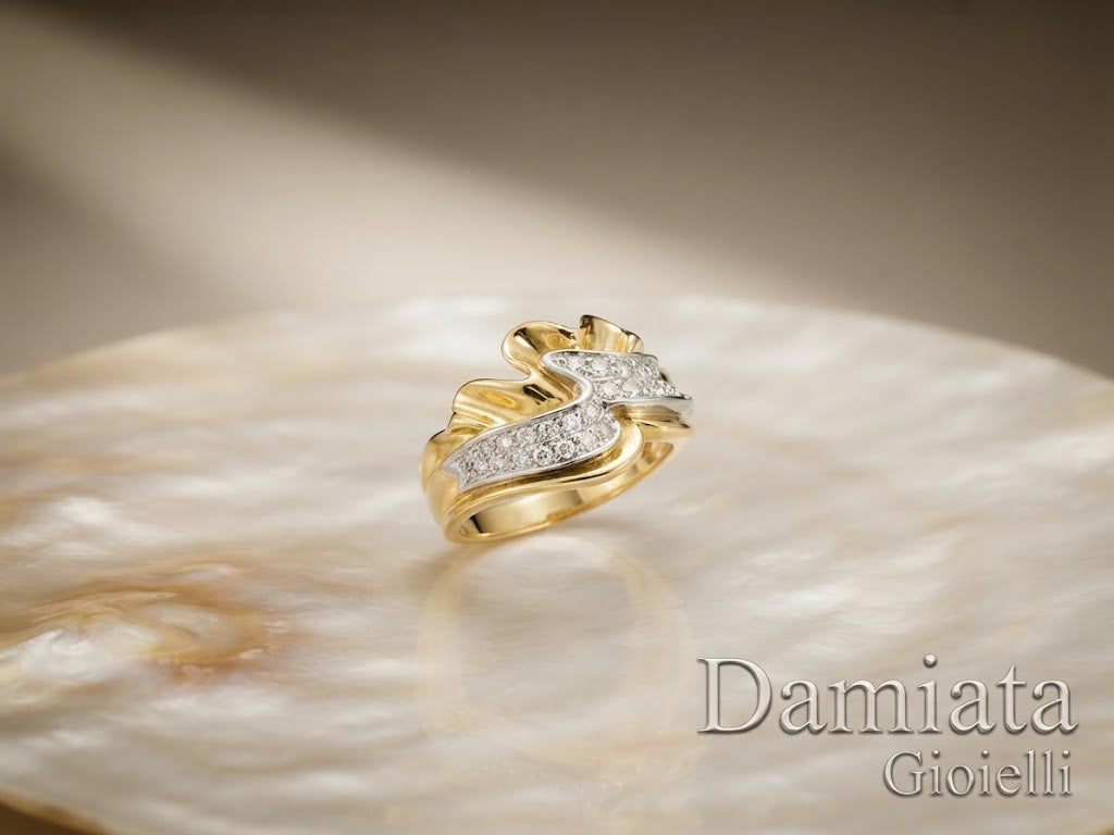 Anello fantasia donna Recarlo in oro giallo e diamanti ref. AE279/BR