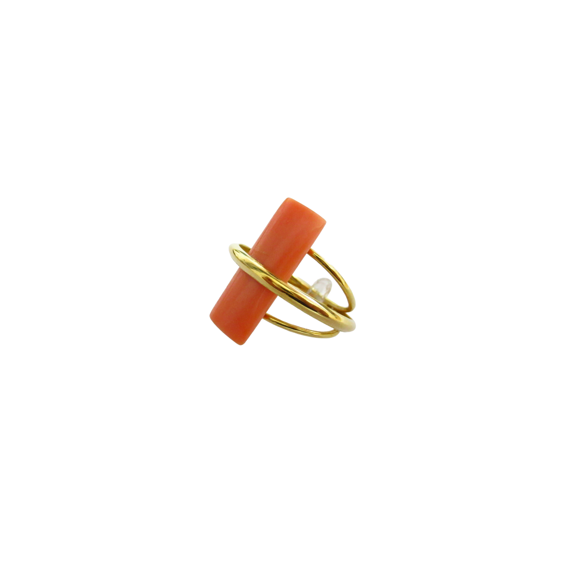 Anello fantasia donna Damiata Gioielli in oro giallo con corallo 2132/102