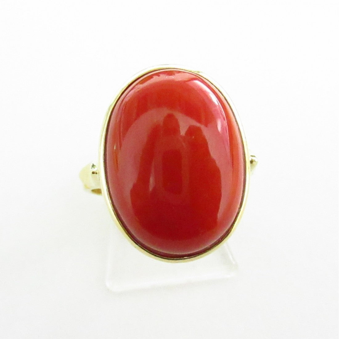 Anello fantasia donna Damiata Gioielli in oro giallo e corallo rosso 3200/102/4