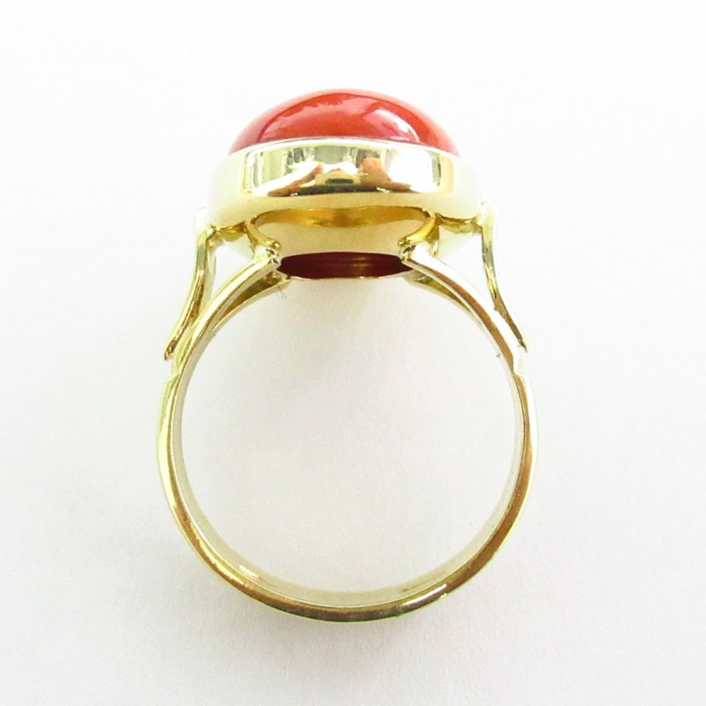 Anello fantasia donna Damiata Gioielli in oro giallo e corallo rosso 3200/102/4