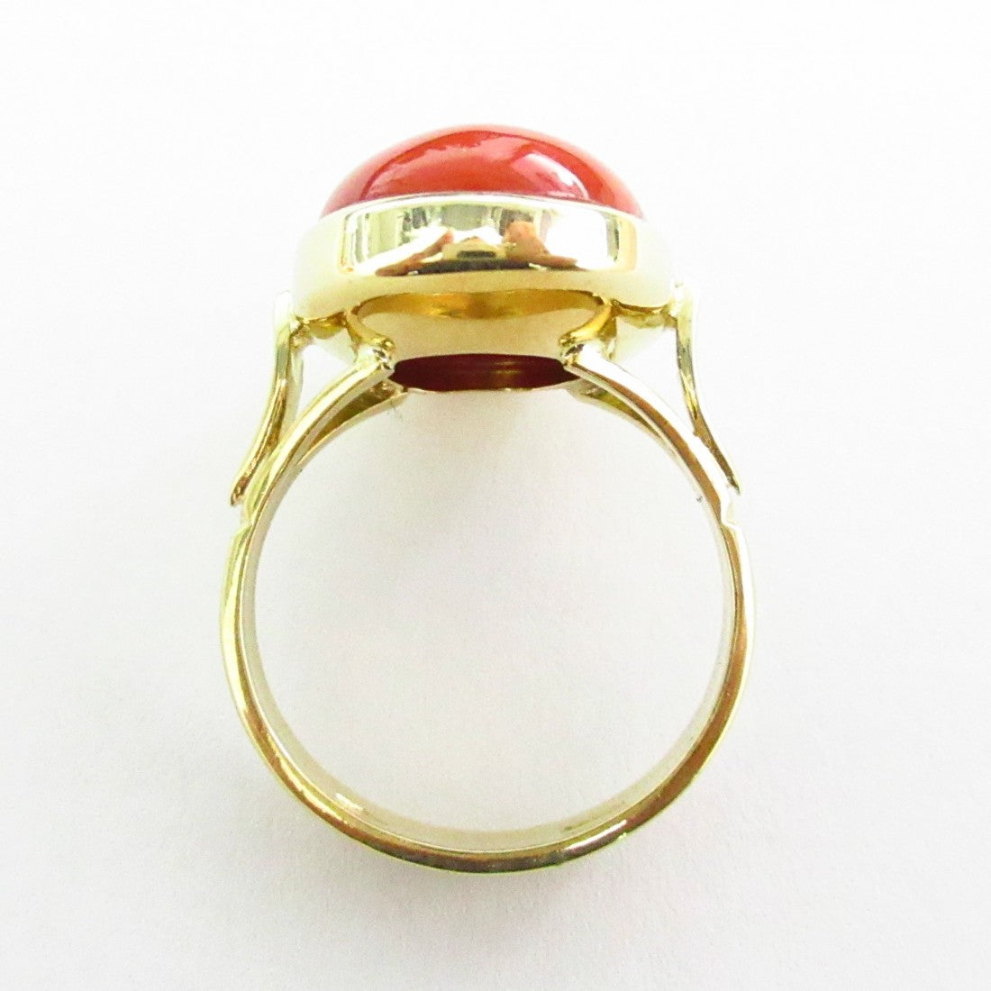 Anello fantasia donna Damiata Gioielli in oro giallo e corallo rosso 3200/102/4
