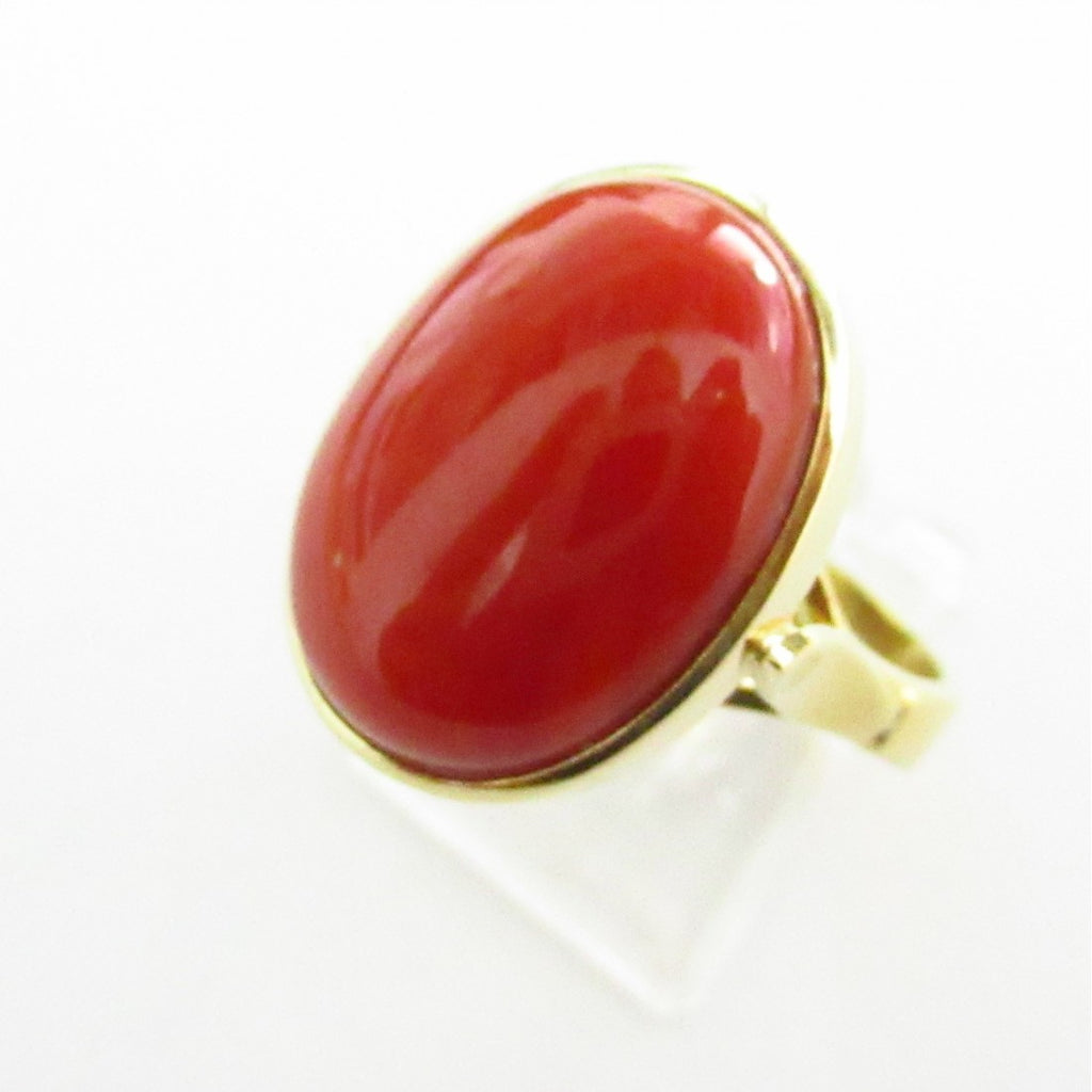 Anello fantasia donna Damiata Gioielli in oro giallo e corallo rosso 3200/102/4