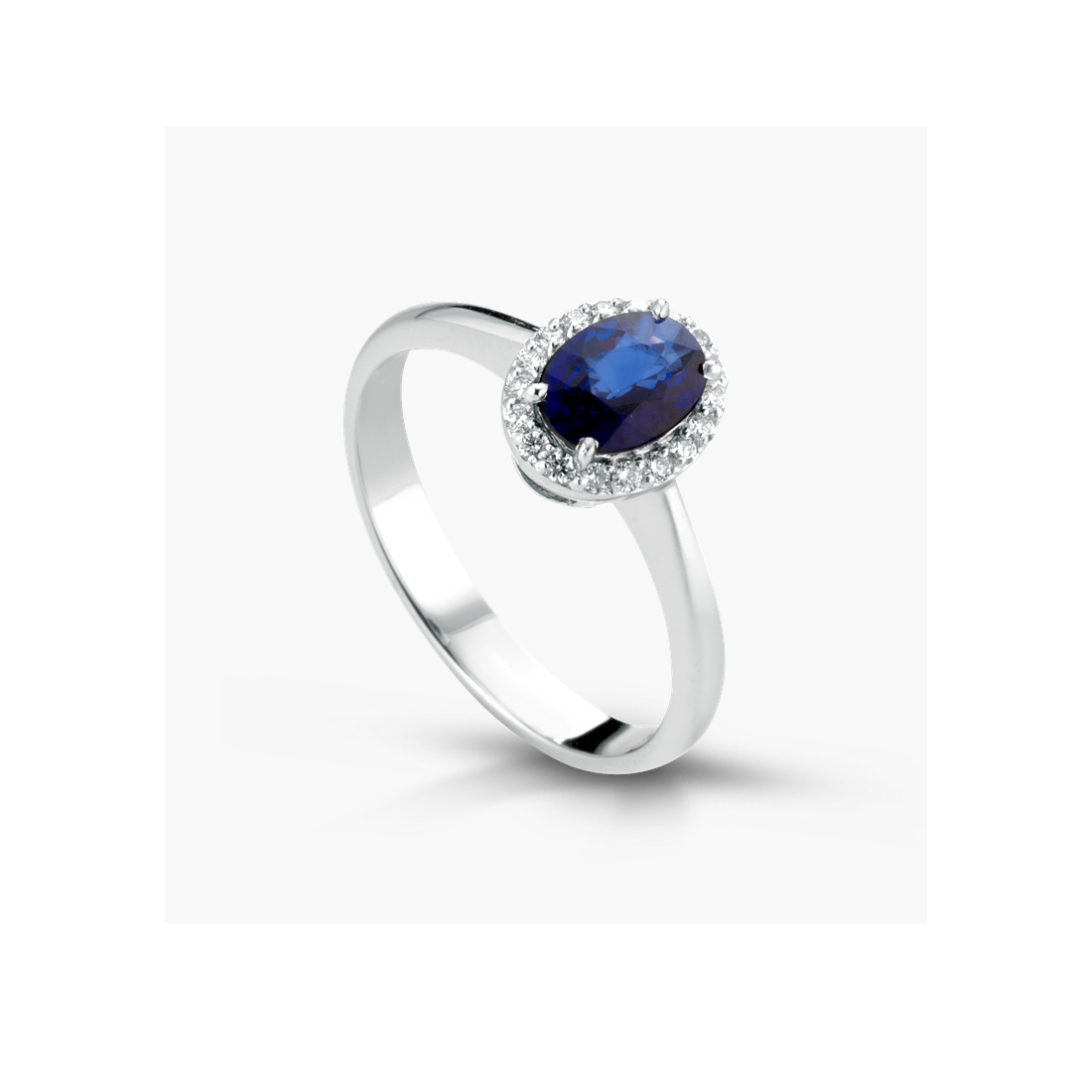 Anello donna Lucciole Gioielli in oro bianco, diamanti e zaffiri ANFOXOV/4Z
