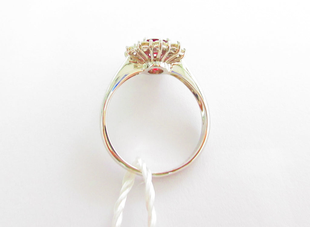 Anello donna Lucciole Gioielli in oro bianco, diamanti e rubino ANK+C076/068R