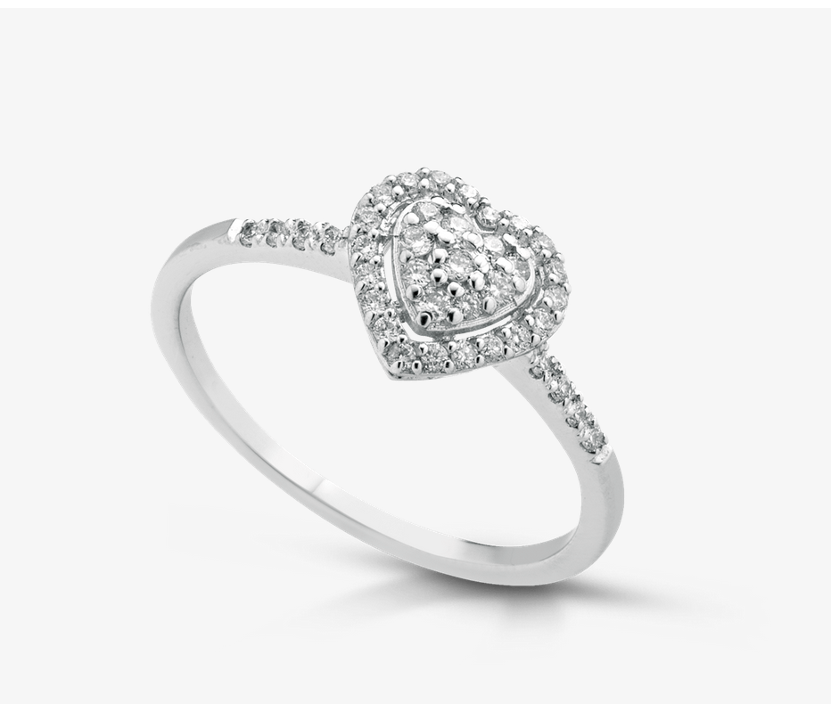 Anello cuore donna Lucciole Gioielli in oro bianco e diamanti ANSENSE/1