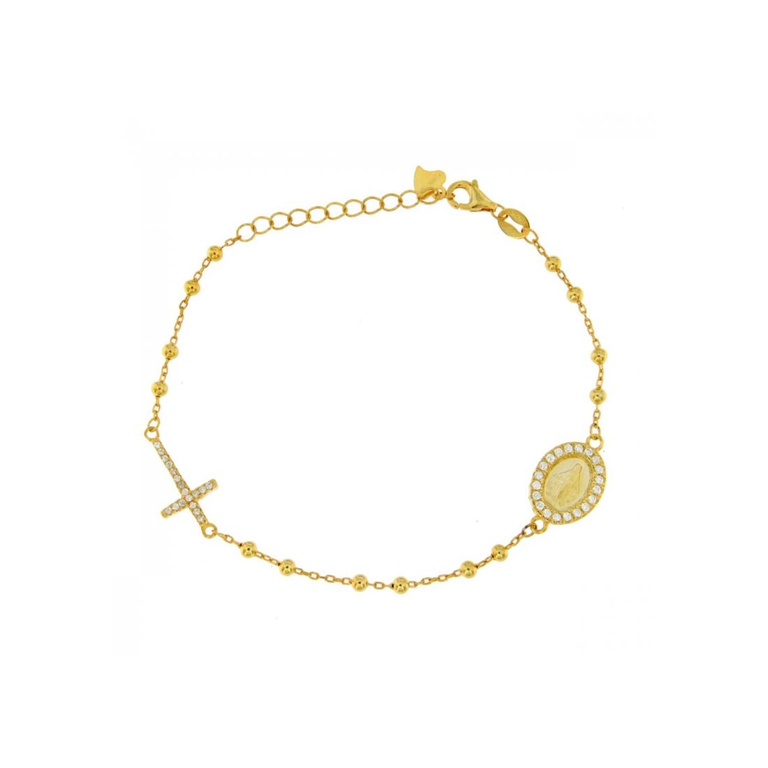Bracciale rosario donna Urania Preziosi in argento dorato e zirconi B0207GD
