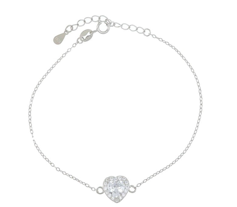 Bracciale cuore donna Urania Preziosi in argento e zirconi B0551