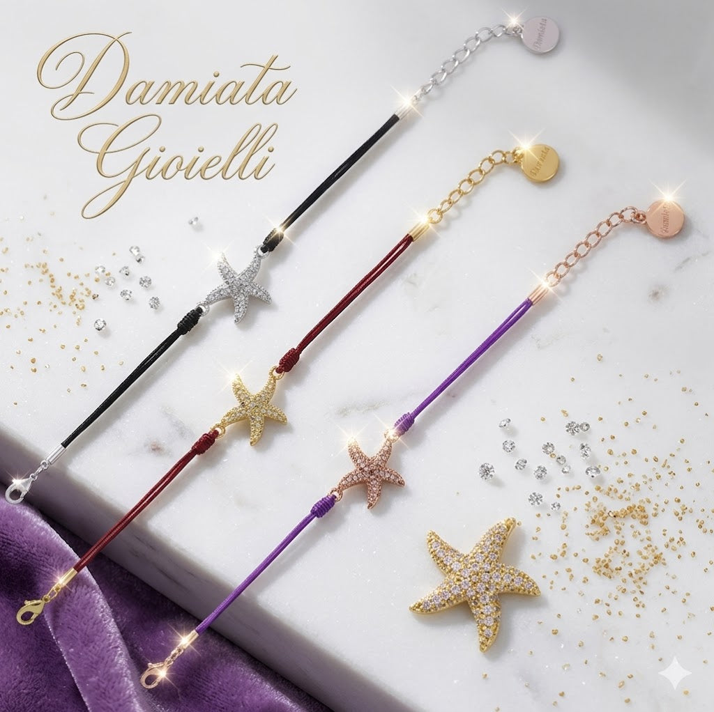 Bracciale donna Sicily In in argento, zirconi e cordino BC160