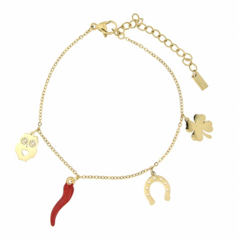 Bracciale portafortuna donna Urania Preziosi in acciaio dorato BCN016GD