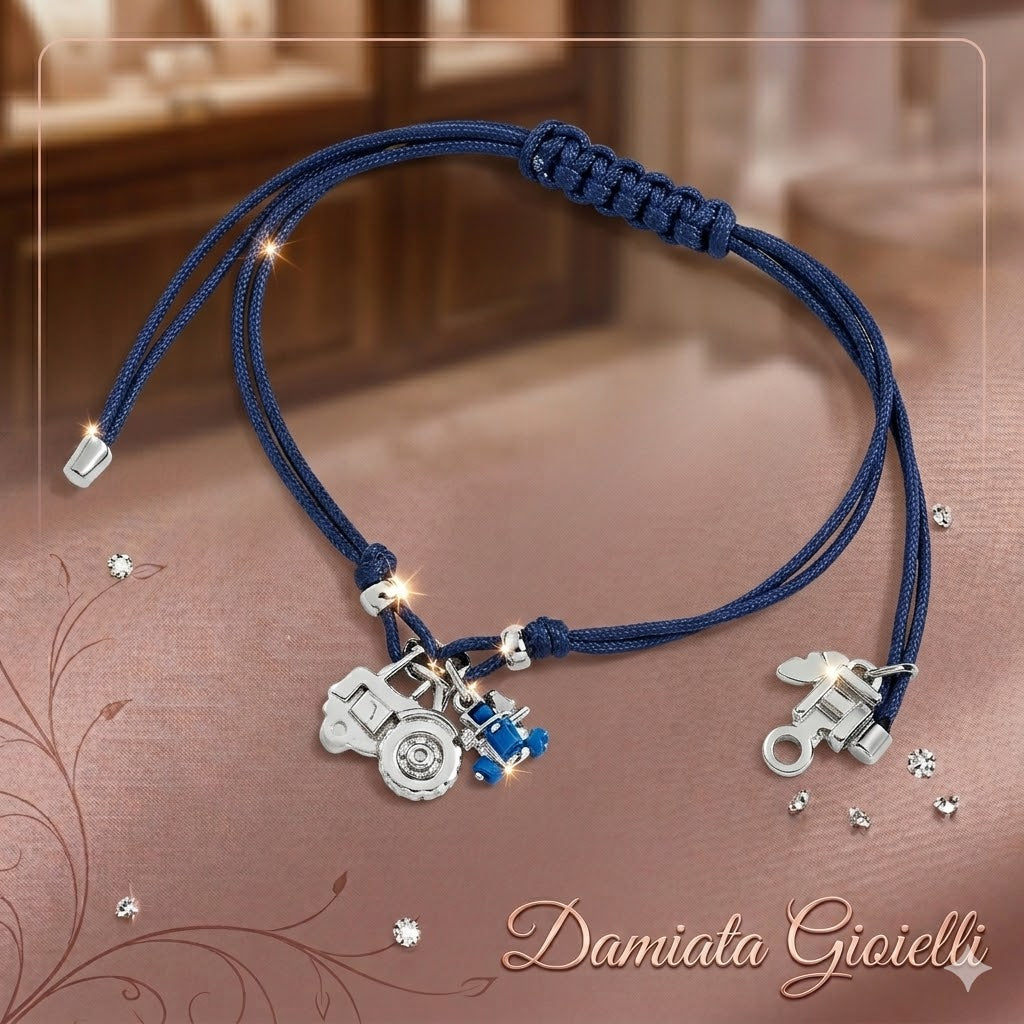 Bracciale bambina Liu Jo in argento e cordoncino blu BLJ075