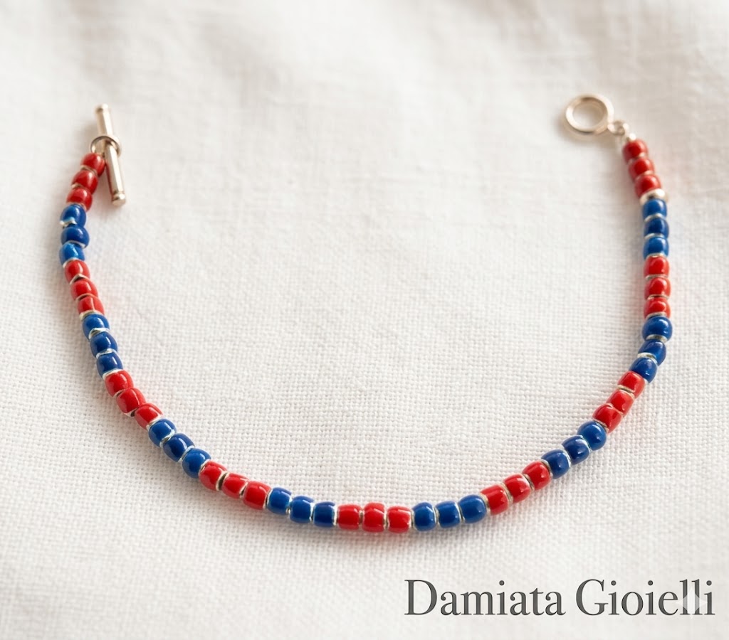 Bracciale unisex Edoardo Mariani in argento smaltato, lunghezza 18 cm. BR22/18M
