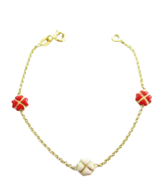 Bracciale con quadifogli bambino Damiata Gioielli in oro giallo smaltato 823/8/102