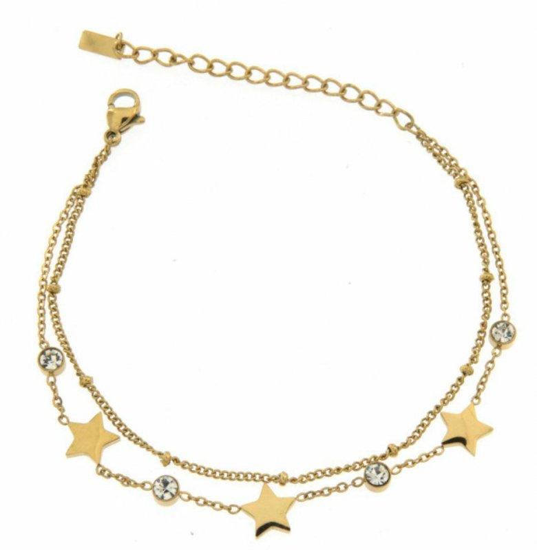 Bracciale donna Urania Preziosi in acciaio dorato e zirconi BRAF049
