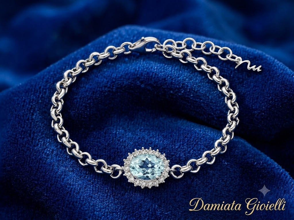 Bracciale donna Miluna in argento 925% e topazi bianchi e celeste BRD1023