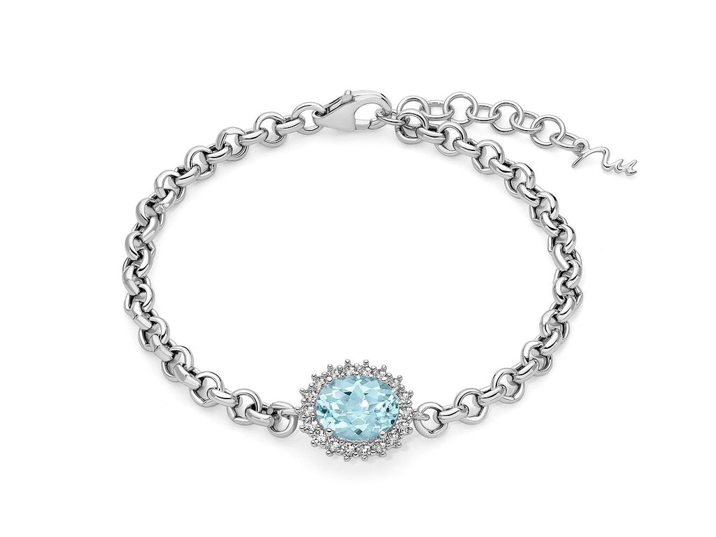 Bracciale donna Miluna in argento 925% e topazi bianchi e celeste BRD1023