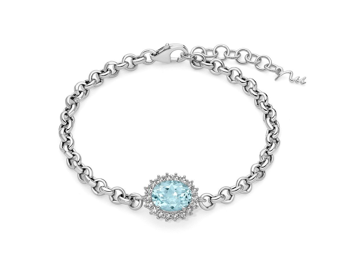 Bracciale donna Miluna in argento 925% e topazi bianchi e celeste BRD1023