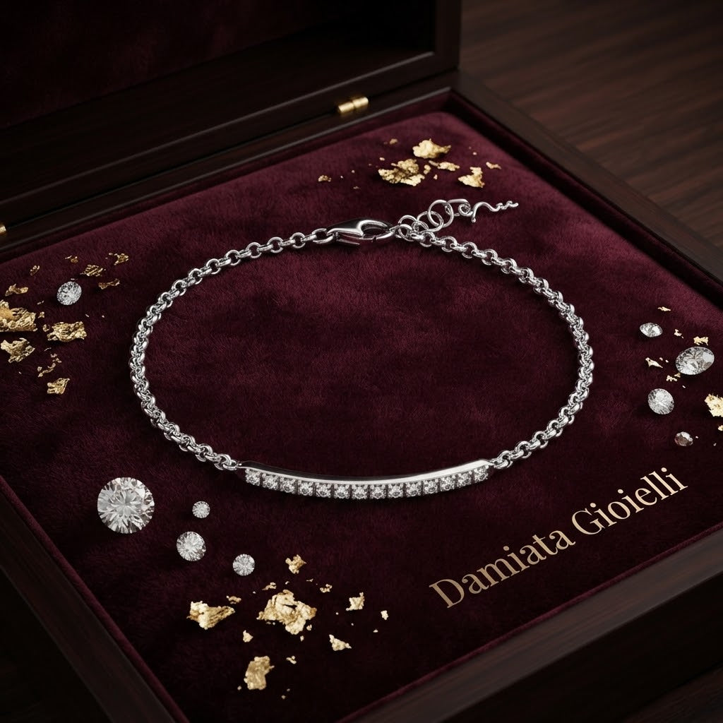 Bracciale mezzo tennis donna Miluna in argento con diamanti ref. BRD949