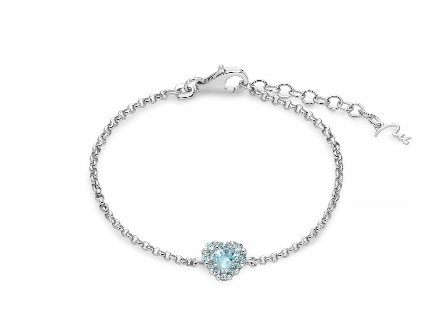 Bracciale donna Miluna in argento 925% e topazi bianchi e celeste BRD999