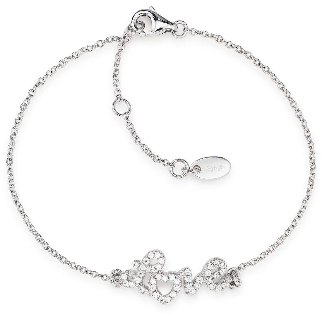 Bracciale Amen donna collezione "AMORE" in argento con zirconi bianchi BRLO