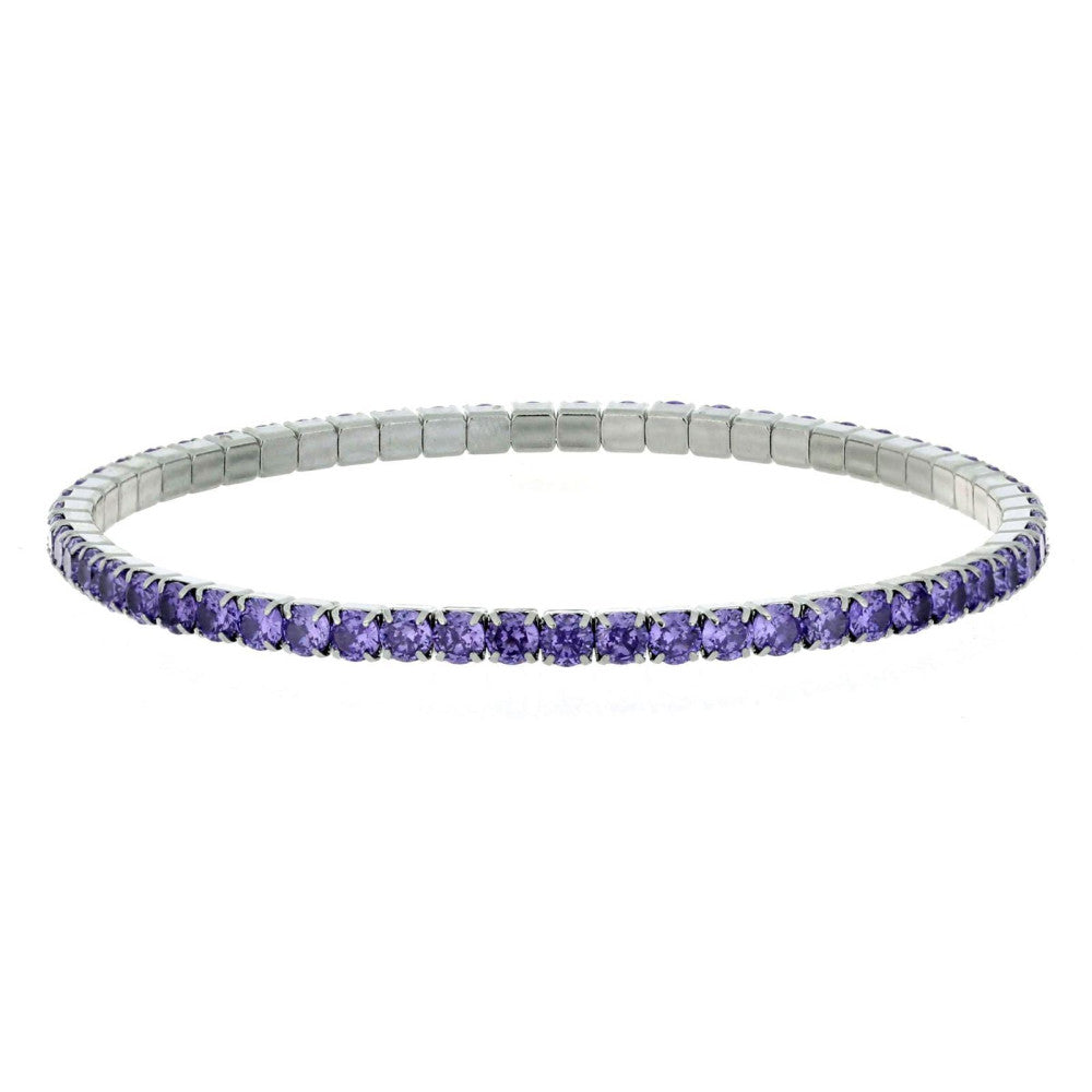 Bracciale elastico tennis donna Urania Preziosi in acciaio e zirconi BRTE02LIL