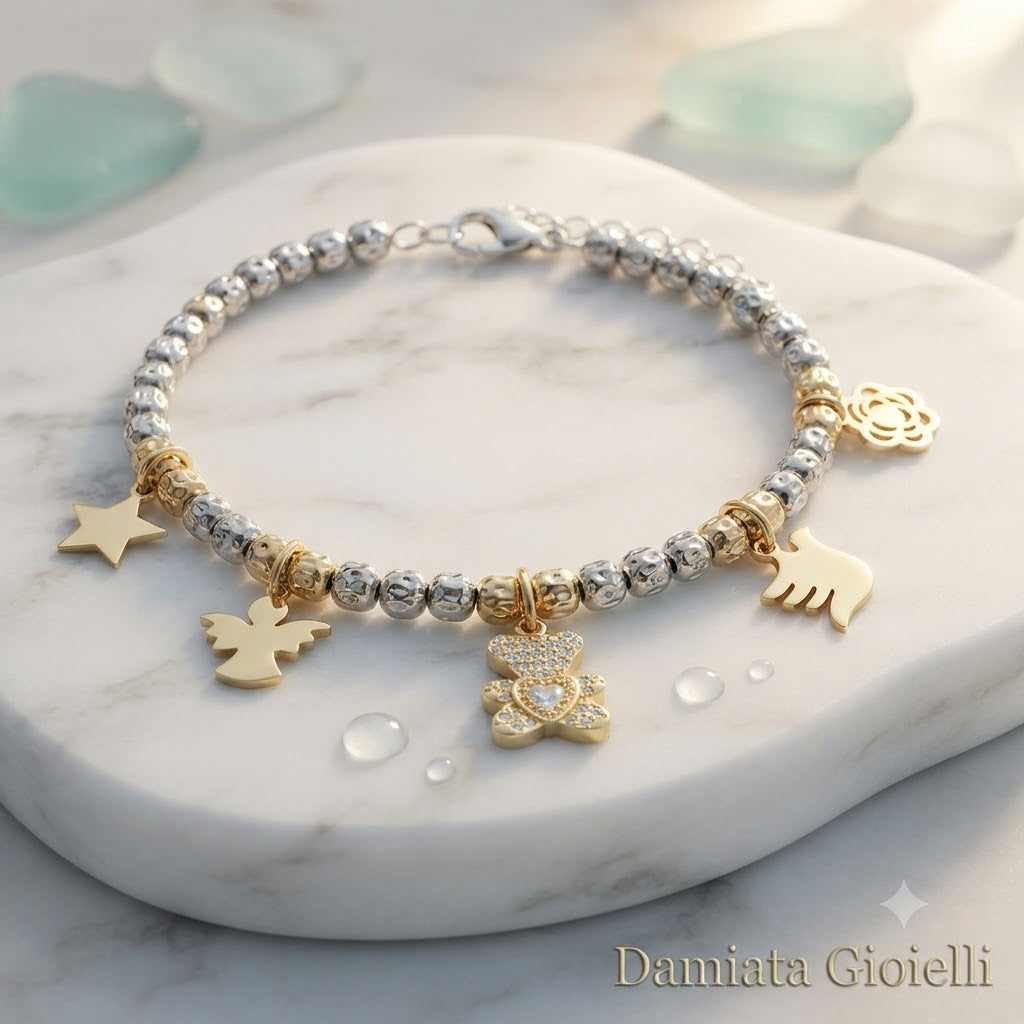 Bracciale donna Urania Preziosi Tyche in acciaio bicolore ref. BRTYC3032GD